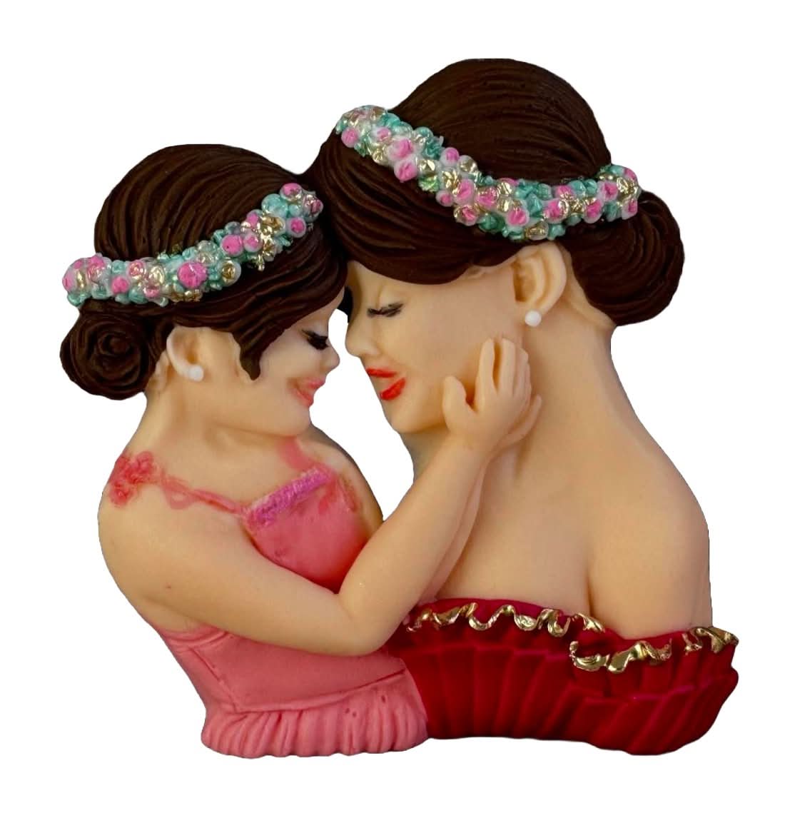 Decoratiune comestibila din zahar, Mama si fiica Decoratiuni din Pasta de Zahar Nati Shop