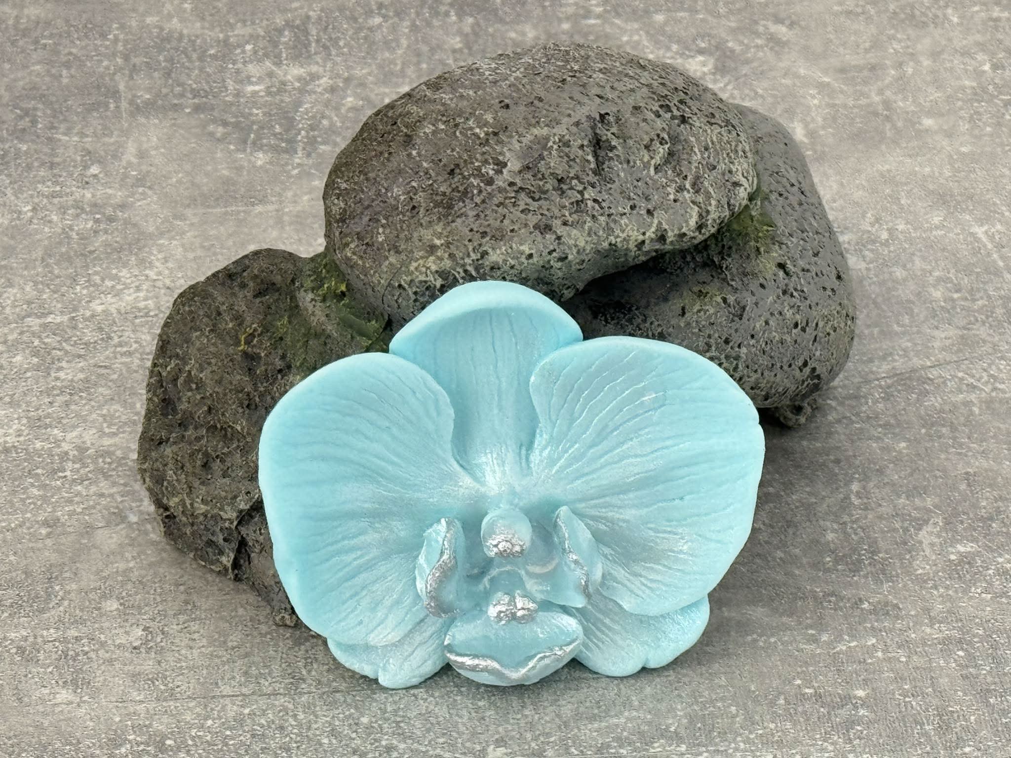 Decoratiune comestibila din zahar, Orhidee bleu Decoratiuni din Pasta de Zahar Nati Shop