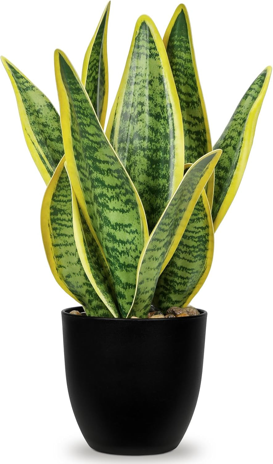 Sansevieria Kunstpflanze Im Keramiktopf, Kleine Zimmerpflanze, Künstliche Schlangenpflanze, Kunstpflanzen Wie Echt Perfekt Für Badezimmer Schlafzimmer Home Office Dekoration, Höhe 33Cm