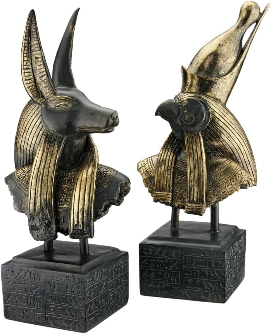 Design Toscano zei din Egiptul antic, figuri: Anubis Statuete si sculpturi Naty Shop Set de 2