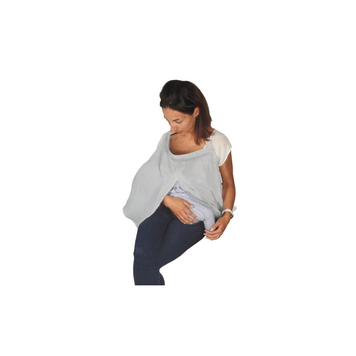 Prosop pentru alăptare, alb Accesorii Hrana si Alaptare Bebe Naty Shop Gri