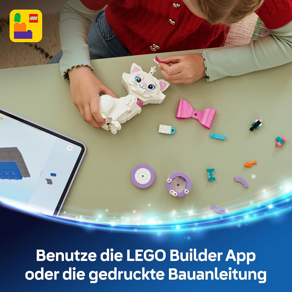 LEGO ǀ Disney Aristocats: Bezaubernde Marie - Spielzeug Katzenfigur mit Zubehör - inkl. Textilschleife - DIY Deko fürs Schlafzimmer - Geschenk für Mädchen ab 7 Jahren und Fans - 43286
