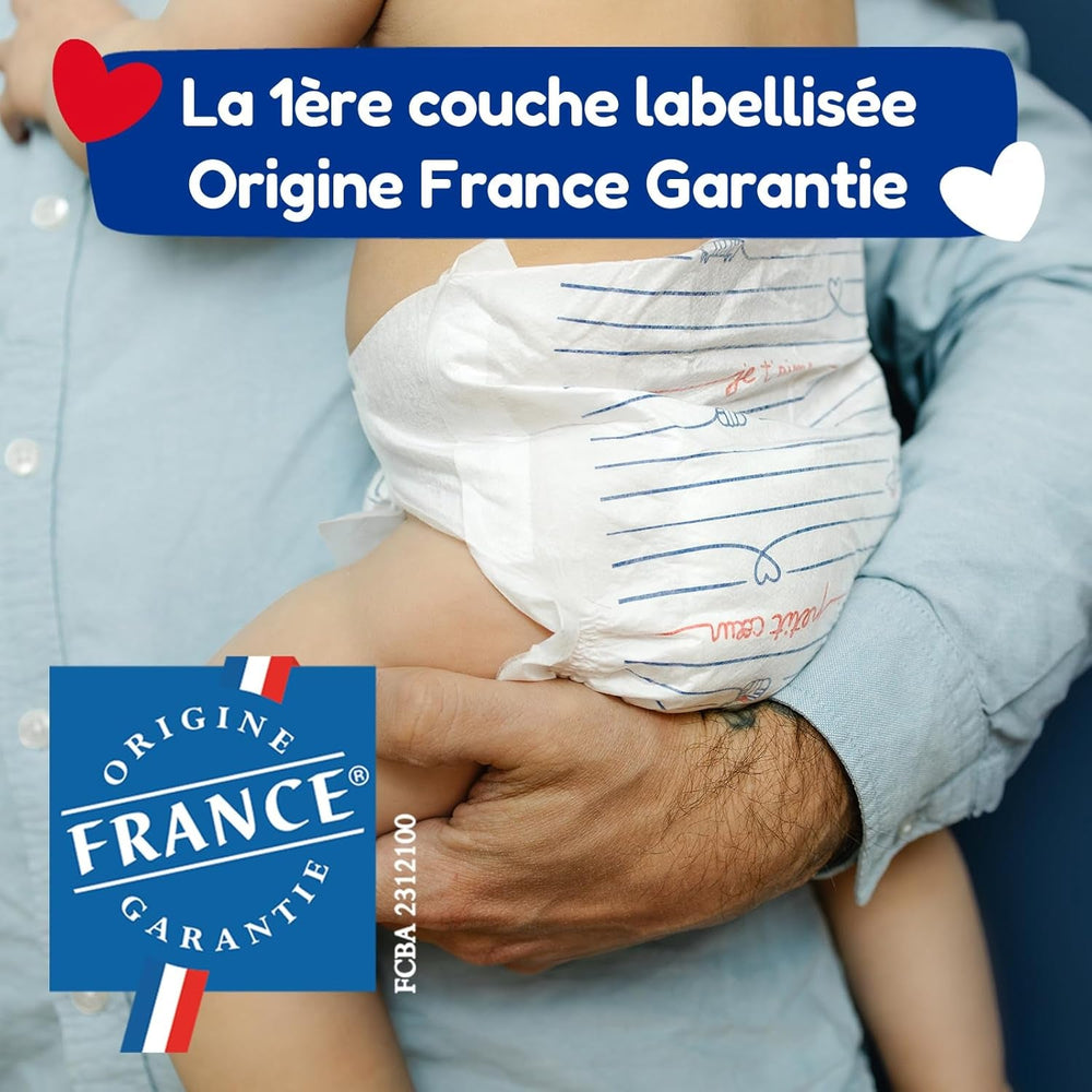 - Scutece, mărimea 3 (4-9 kg) – sănătoase și extrem de absorbante – etanșe 12 ore – fără substanțe nedorite – fabricate în Franța – preț accesibil – 150 de scutece de unică folosință
