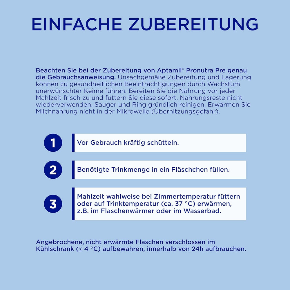 Aptamil Pronutra Pre – Formulă pentru sugari de la naștere – Cu uleiuri vegetale, fără ulei de palmier – 6 x 4 x 200 ml (4800 ml)