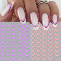 9 culori autocolante pentru unghii franceze autocolante pentru unghii franceze folie de unghii autoadezive unghii franceze autocolante gradient vârf francez autocolante pentru unghii arta unghiilor autocolante design unghii accesorii unghii