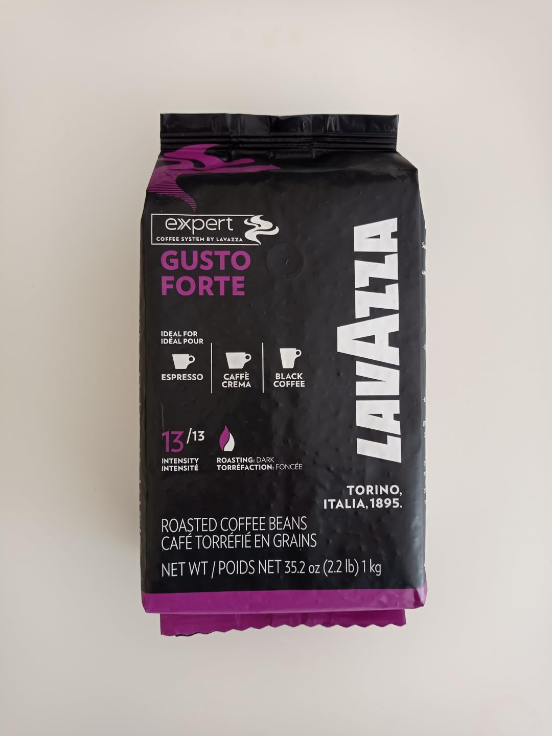 Lavazza Expert Gusto Forte Espresso - 1kg ganze Kaffee-Bohne, 100% Robusta