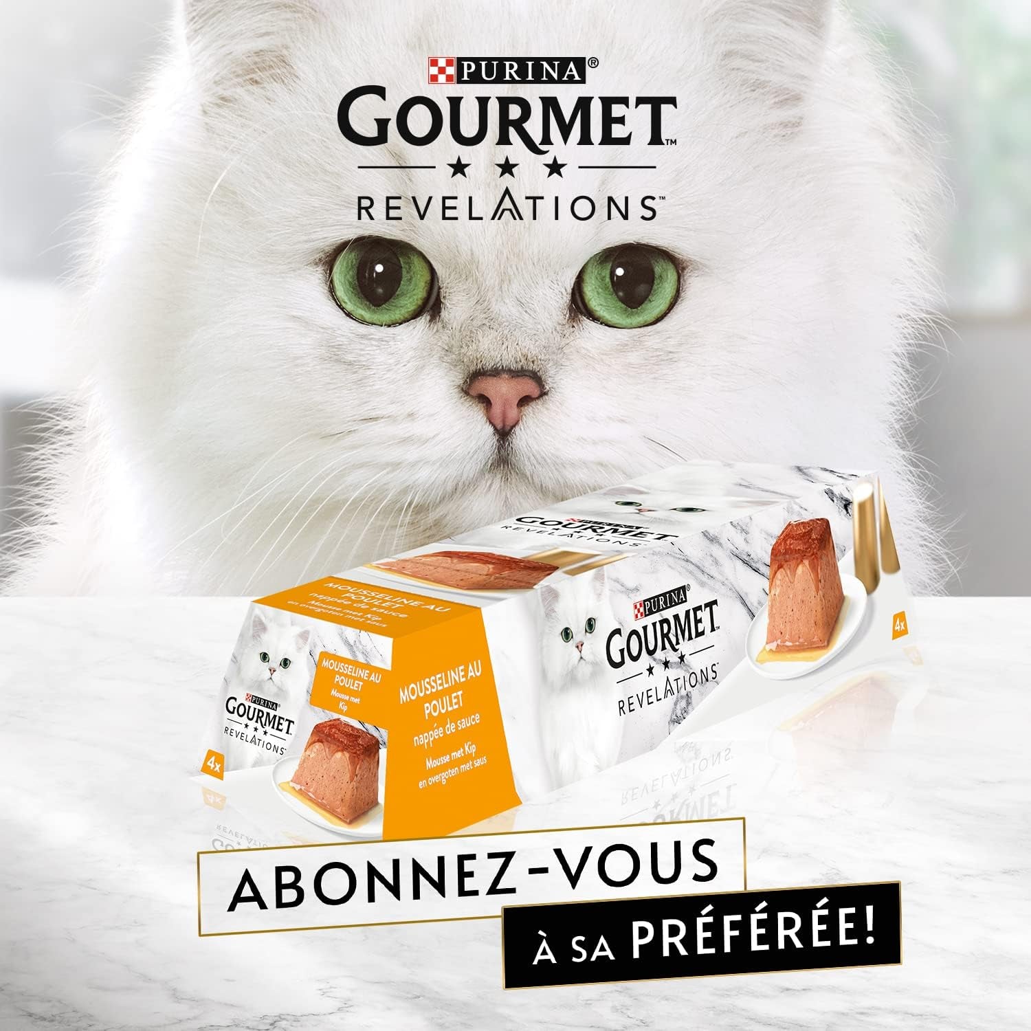 Revelations Musselin mit Huhn mit Sauce | Mahlzeiten für ausgewachsene Katzen | 4 x 57 g