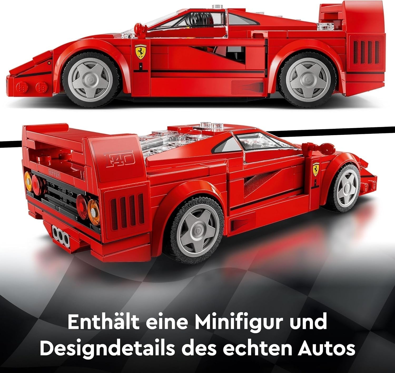 LEGO Speed Champions Ferrari F40 Super Sports Car, Playset cu mașină de jucărie construibilă și șofer minifigurină, set de construcție de colecție pentru copii, cadou pentru băieți și fete 76934 Seturi de constructie Besuche den LEGO-Store