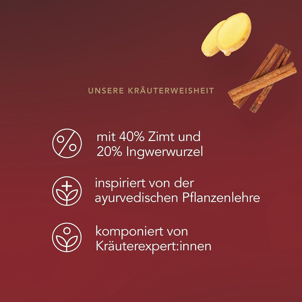 Pukka | Amestec de ceaiuri aromatizate bio „Vanilla Chai” | Scorțișoară, ghimbir și vanilie | Ceai pentru o răsfățare cu dulceață naturală | Pachet de 1 | 20 pliculețe de ceai