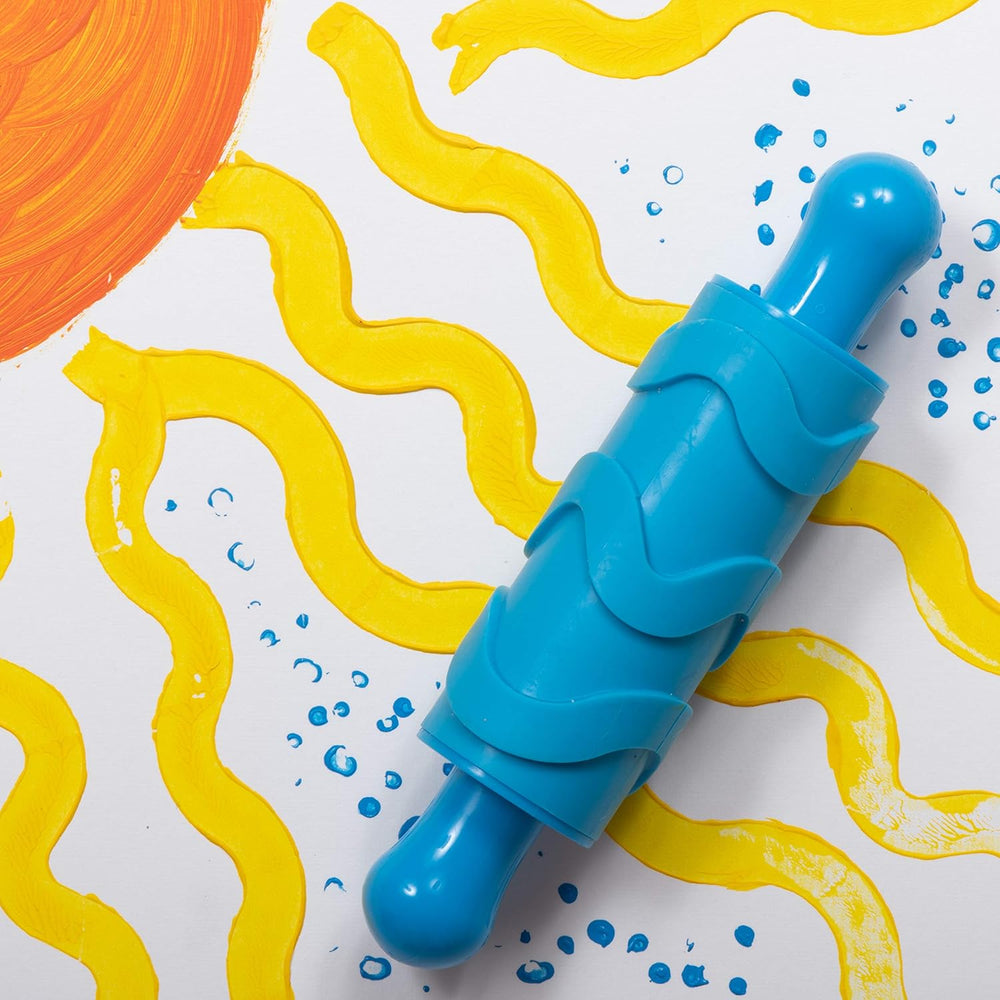 Role texturate pentru vopsea și lut - set de 4 - role de modelat texturate pentru copii - modele versatile pentru meșteșuguri și decorare