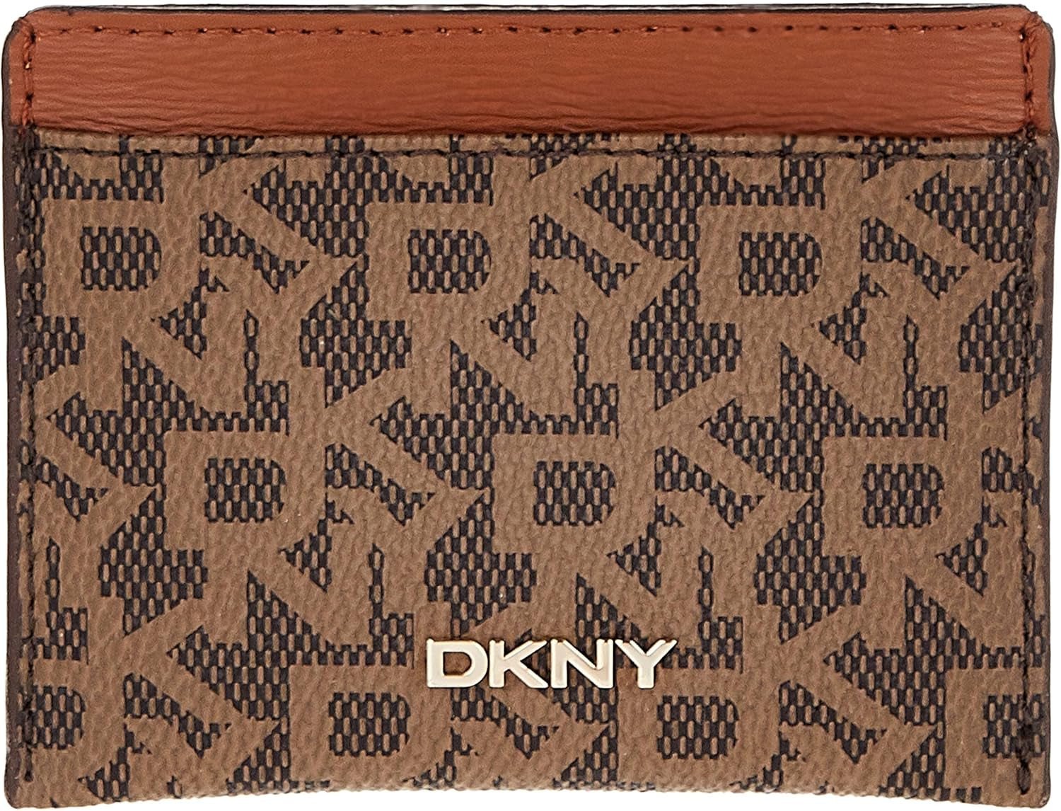 DKNY Women's Bryant L Travel Accessory Envelope Card Holder Portofel Femei Naty Shop Mocha/Caramel O mărime se potrivește tuturor