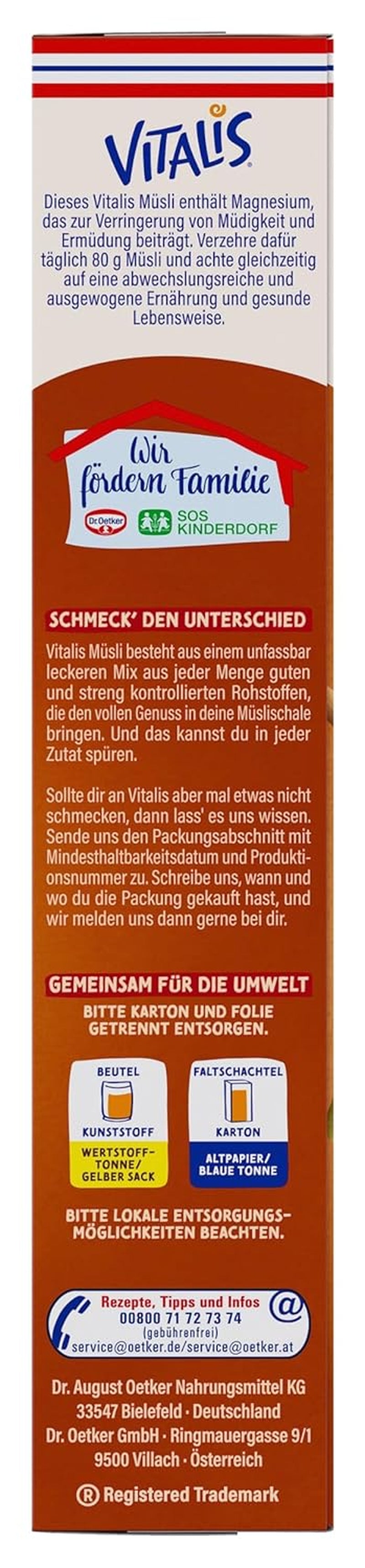 Dr. Oetker Vitalis Muesli prăjit cu merișoare și semințe de dovleac: Muesli prăjit cu merișoare uscate, pachet de 8 (8 x 501g)