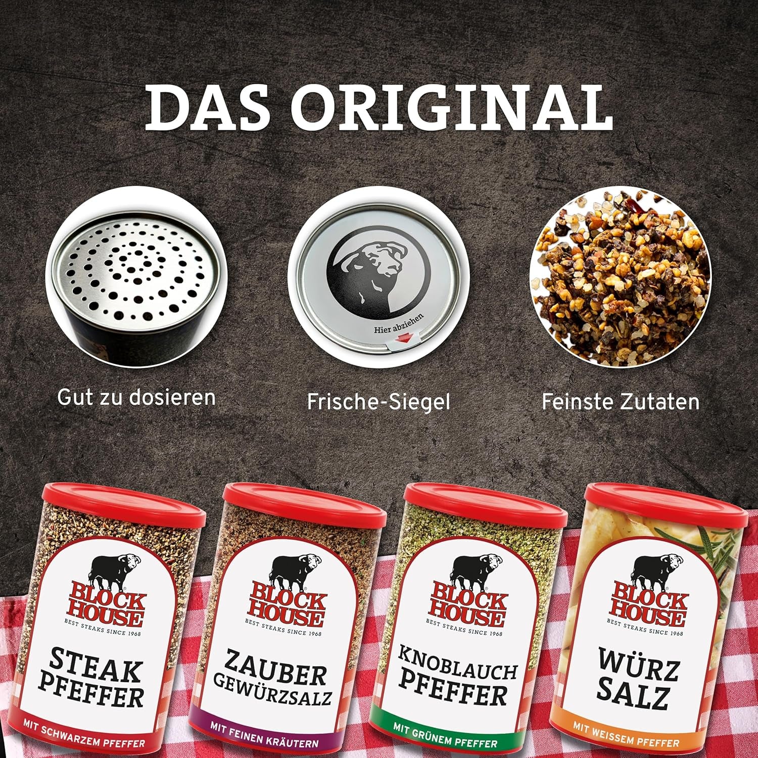 Block House Zaubergewürzsalz, Gewürzmischung für Fleisch, Fisch und Gemüse in Restaurantqualität, 280g Dose mit Streuaufsatz