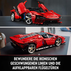 Kit machetă LEGO Technic Ferrari Daytona SP3 la scara 1:8, Mașină super sport roșie, Obiect de colecție machetă de mașină extinsă, Ultimate Car Concept 42143 Seturi de constructie Besuche den LEGO-Store