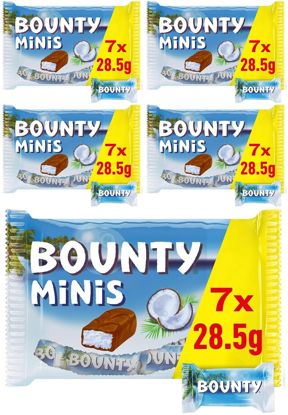 Pachet vrac Bounty Minis Chocolate, Mini batoane de ciocolată cu nucă de cocos fină, 227g, idee de cadou de ciocolată, pachet vrac de ciocolată