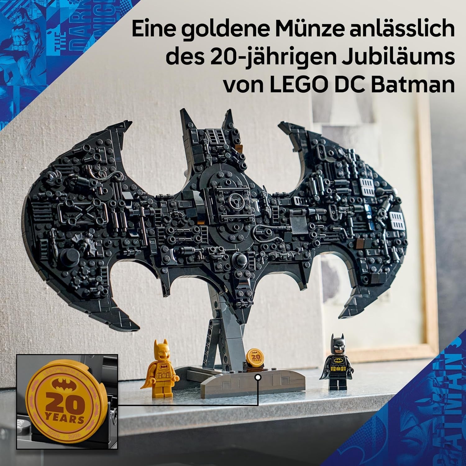 LEGO DC Batman: Batman Logo - Superhelden Spielzeug mit Minifiguren - Kreativer Modellbau für Jungen und Mädchen - DIY Deko für Kinderzimmer - Geschenk für Fans ab 12 Jahren - 76330