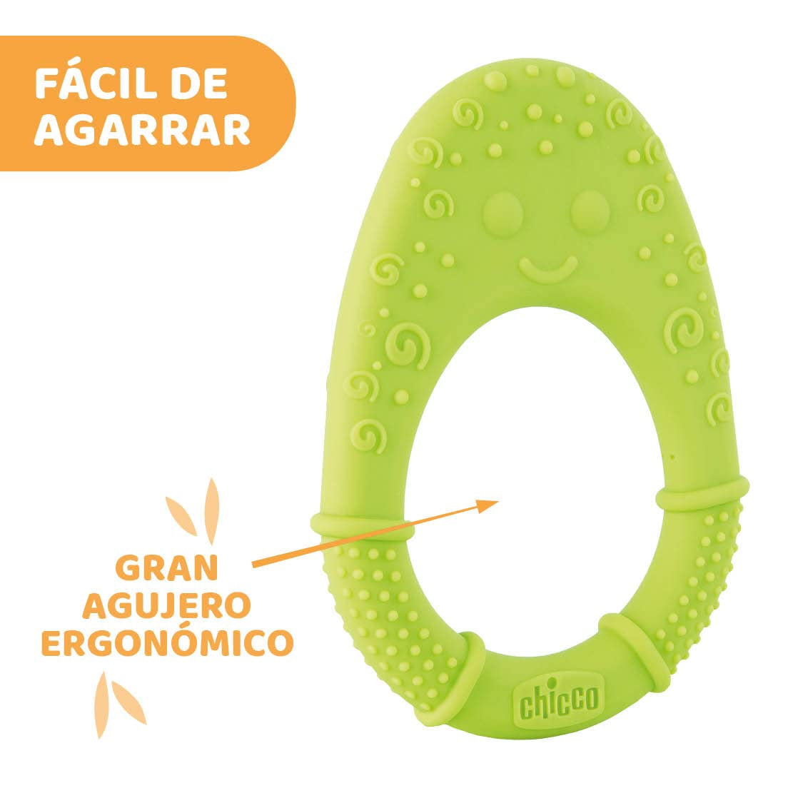 CHICCO - Inel de dentiție moale 2 luni + Verde