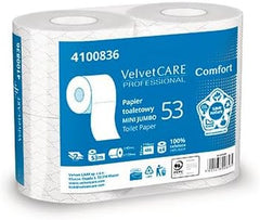 Hârtie igienică din celuloză confort, hârtie igienică 2 straturi, 486 foi, 4 buc, hârtie igienică albă,