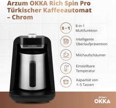 MAȘINĂ DE CAFEA TURCĂ Arzum OKKA RICH SPIN PRO (crom)