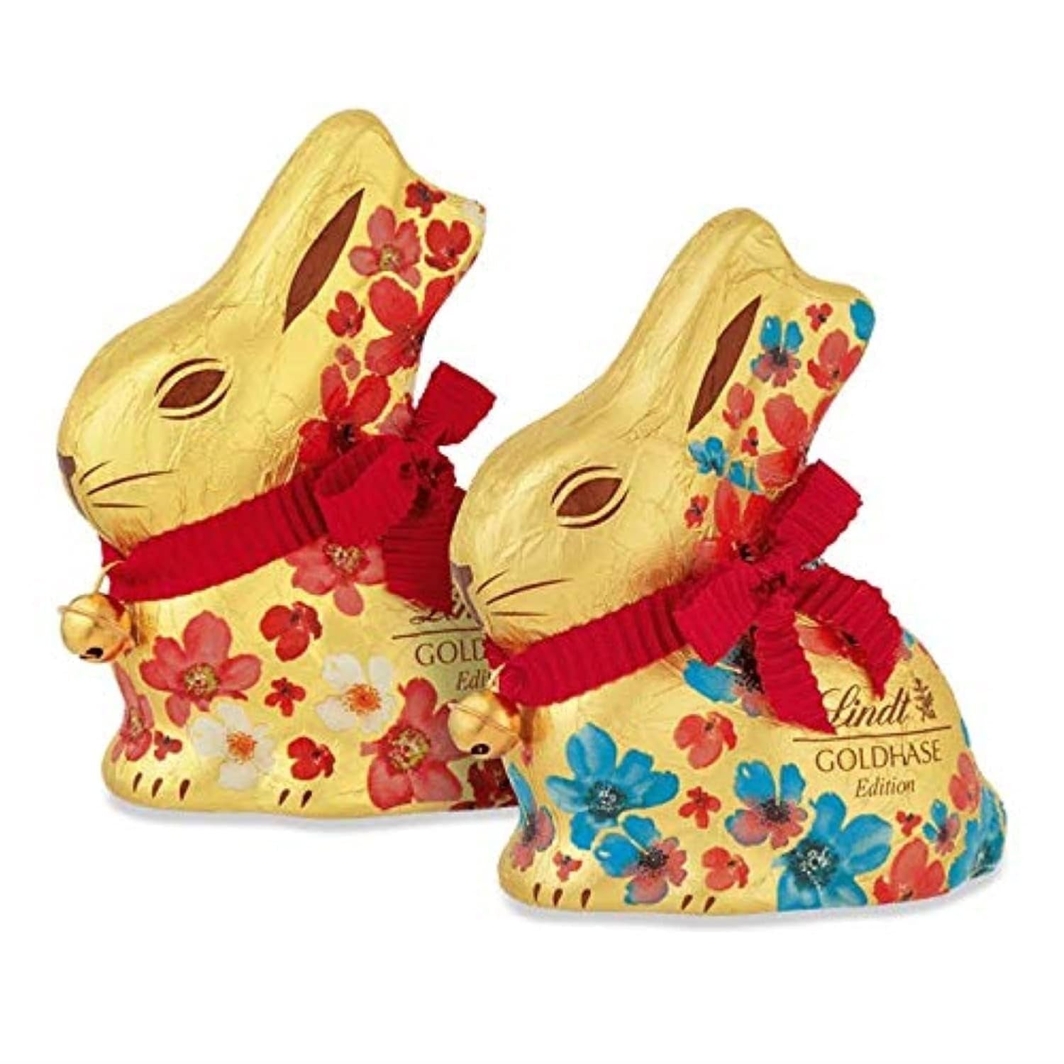 Lindt Chocolate Gold Bunny Lucky Charm Edition | 100g | Ciocolată cu lapte aurie cu model de talisman norocos pentru Paște | Ciocolată de Paște | Cadou de ciocolată | Iepuraș de ciocolată | Iepuraș de Paște