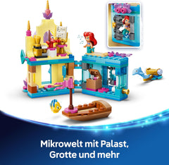 LEGO ǀ Disney Princess Arielles Magisches Mini-Schloss - Spielzeug Schloss aus Die kleine Meerjungfrau mit Einer Mikro Puppe, Tierfiguren Sebastian & Fabius - Geschenk für Mädchen ab 5 Jahren - 43285