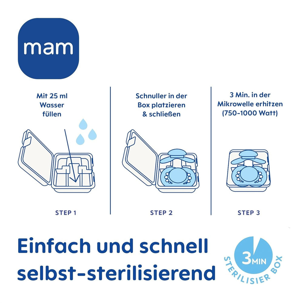 Suzete MAM Air din silicon, pachet de 2, design extra ușor și aerisit, suzetă pentru bebeluși prietenoasă cu dinții, fabricată din silicon special MAM SkinSoft, cu cutie pentru suzetă, 6-16 luni, Ursuleț/Rinocer