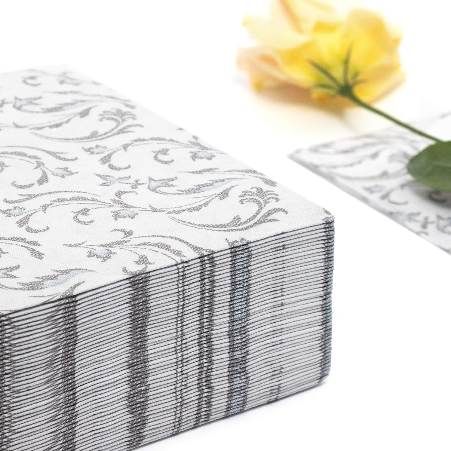 Papstar, 50 șervețele "ROYAL Collection" 1/4-fold 40 Cm X 40 Cm gri "Damascato", #85005