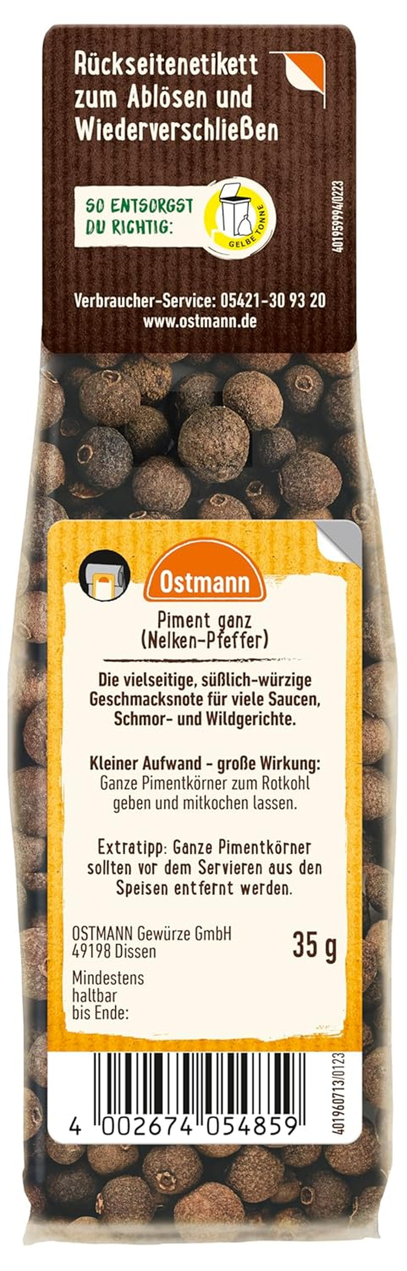 Ostmann Piment ganz, 35 g