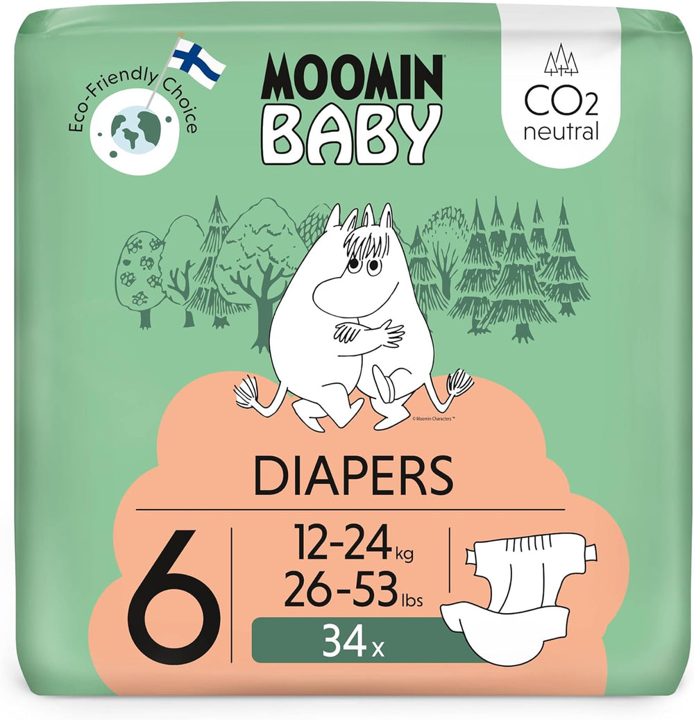 Scutece Moomin Baby Eco, mărimea 3, 5-8 kg, 48 bucăți, scutece premium moi | Moi și prietenoase cu pielea, respirabile, absorbante, fără substanțe chimice inutile |