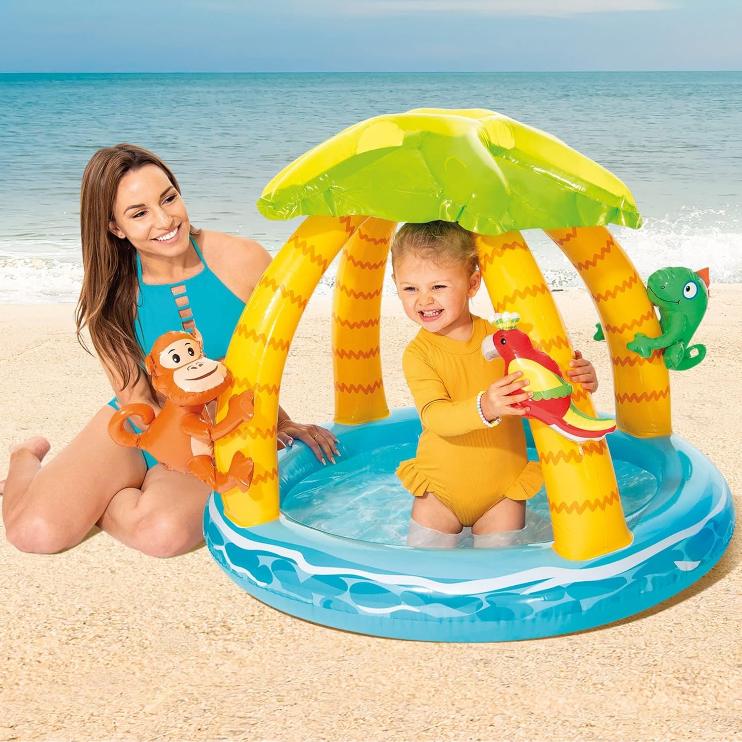 Piscină gonflabilă Intex Tropical Island pentru bebeluși, dimensiuni: 102 cm x 86 cm (58417NP)