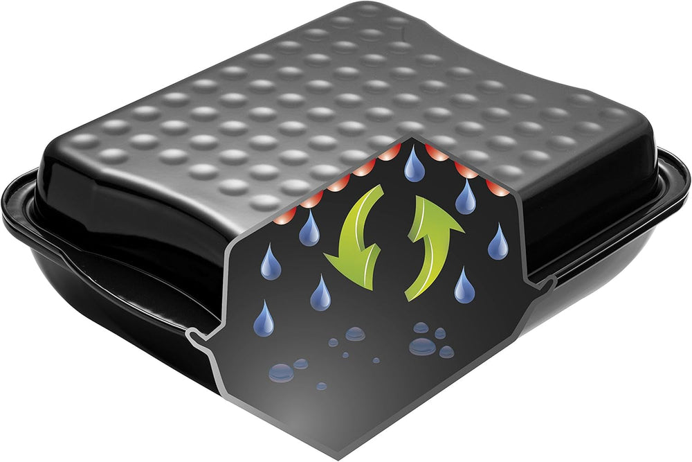 Dr. Oetker Maxi-Bräter Mit Deckel BACK-IDEE KREATIV, Brat- Und Auflaufform Aus Hochwertigem Stahlblech Mit Emaillierung, Eckige Form, Schnitt- Und Kratzfest - Spülmaschinengeeignet in Schwarz Matrite si tavi pentru copt Naty Shop