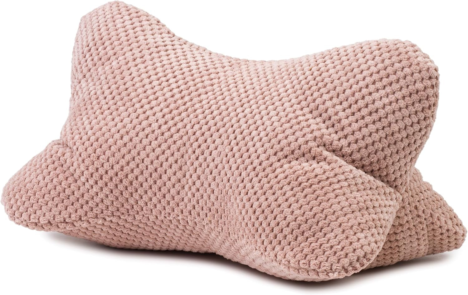 Pernă de citit Gözze - Sven, pernă de gât cu aspect texturat, pernă de citit și relaxare pentru gât și spate, 40 x 25 cm - Taupe