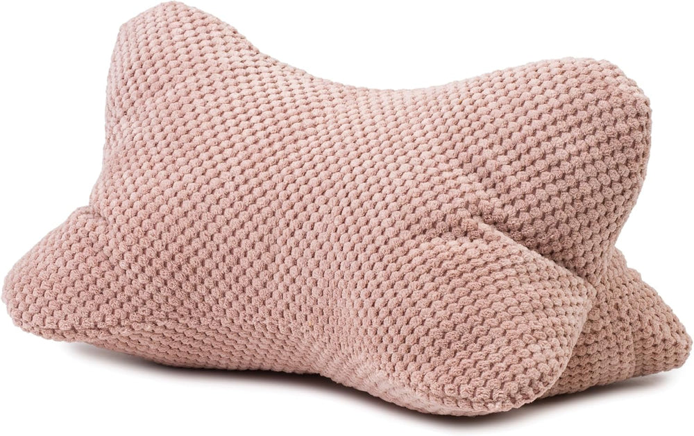 Pernă de citit Gözze - Sven, pernă de gât cu aspect texturat, pernă de citit și relaxare pentru gât și spate, 40 x 25 cm - Taupe