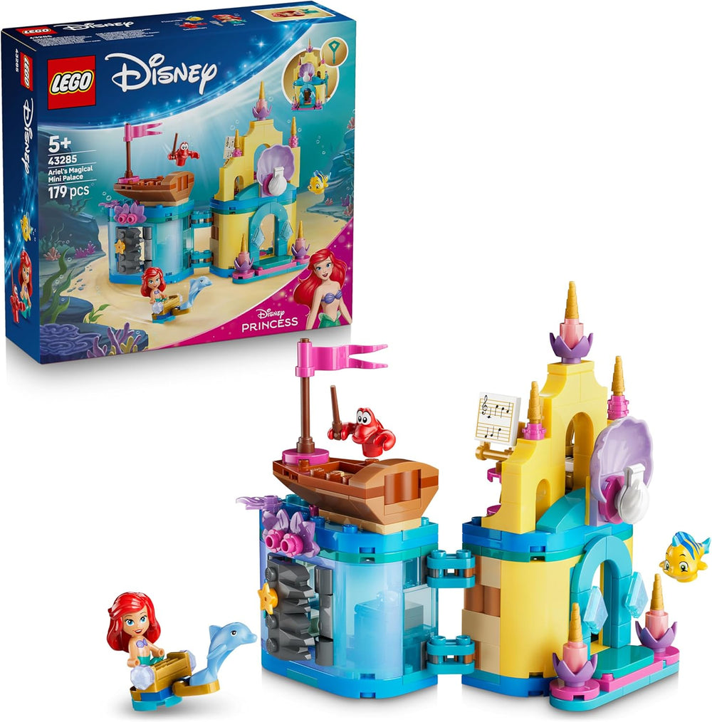 LEGO ǀ Disney Princess Arielles Magisches Mini-Schloss - Spielzeug Schloss aus Die kleine Meerjungfrau mit Einer Mikro Puppe, Tierfiguren Sebastian & Fabius - Geschenk für Mädchen ab 5 Jahren - 43285
