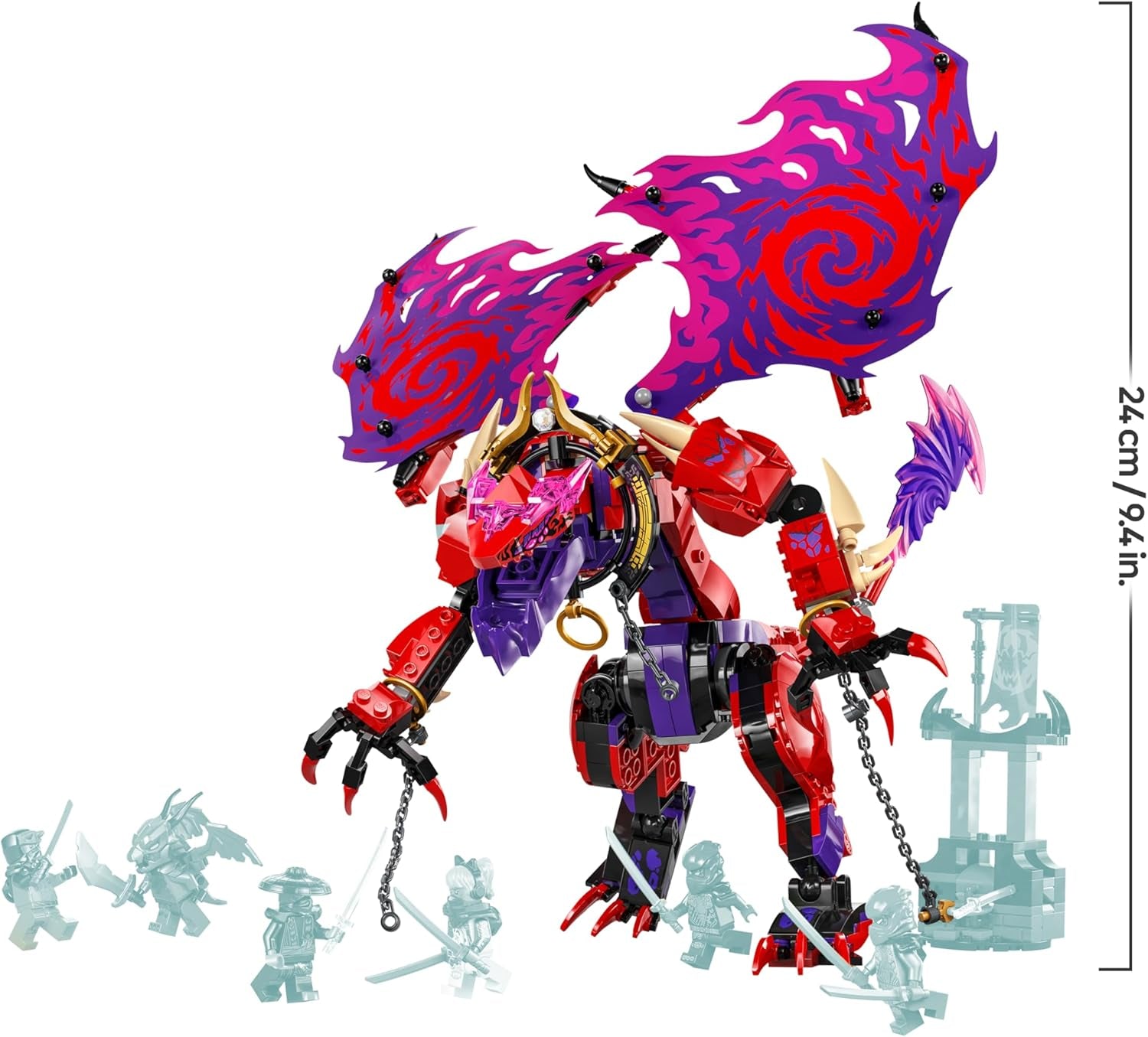 LEGO NINJAGO Chaosdrache Donnerzahn - Spielzeug mit 6 Ninja Minifiguren - Rollenspiel Bauset für Jungen und Mädchen ab 8 Jahren - Geschenke für Fans der TV-Serie Aufstieg der Drachen 71832