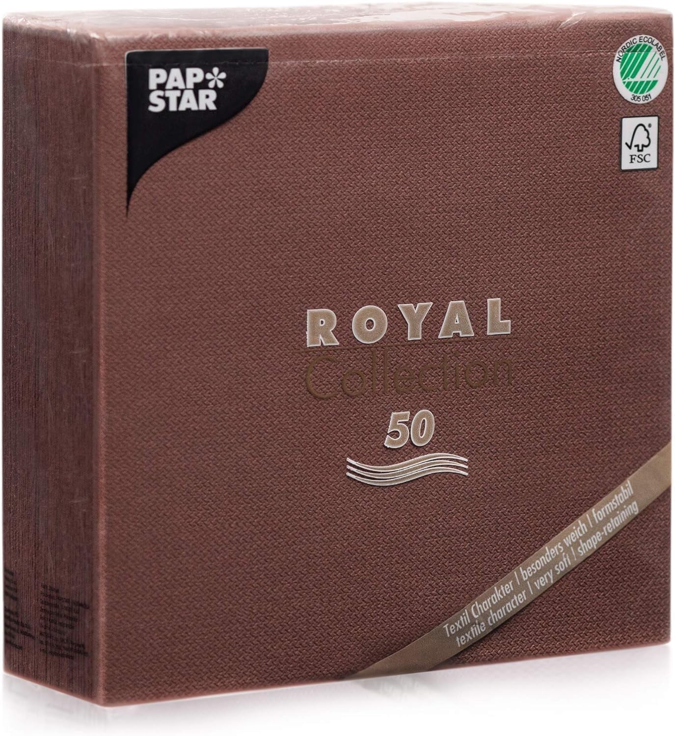 Șervețele Papstar / Șervețele Tissue Negre "Royal Collection" 40 X 40 Cm, 1/4-Fold, ideale pentru catering, gospodărie sau petreceri, #10452, 1 X 50Pack