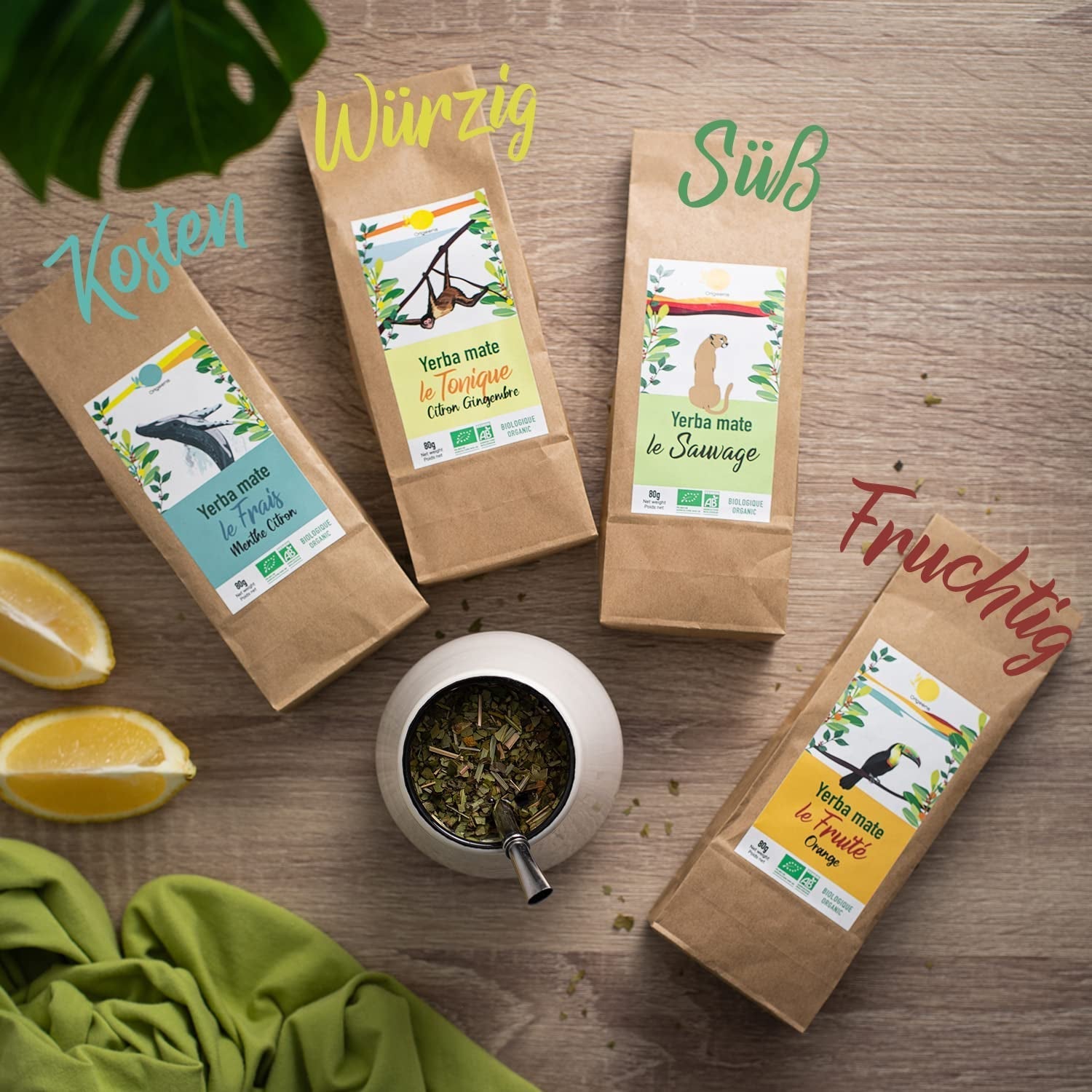 SET CADOU ORIGEENS CEAI MATE BIO X4 I Yerba Mate Bio 4X80G I Set ceai Yerba Mate, idee cadou
