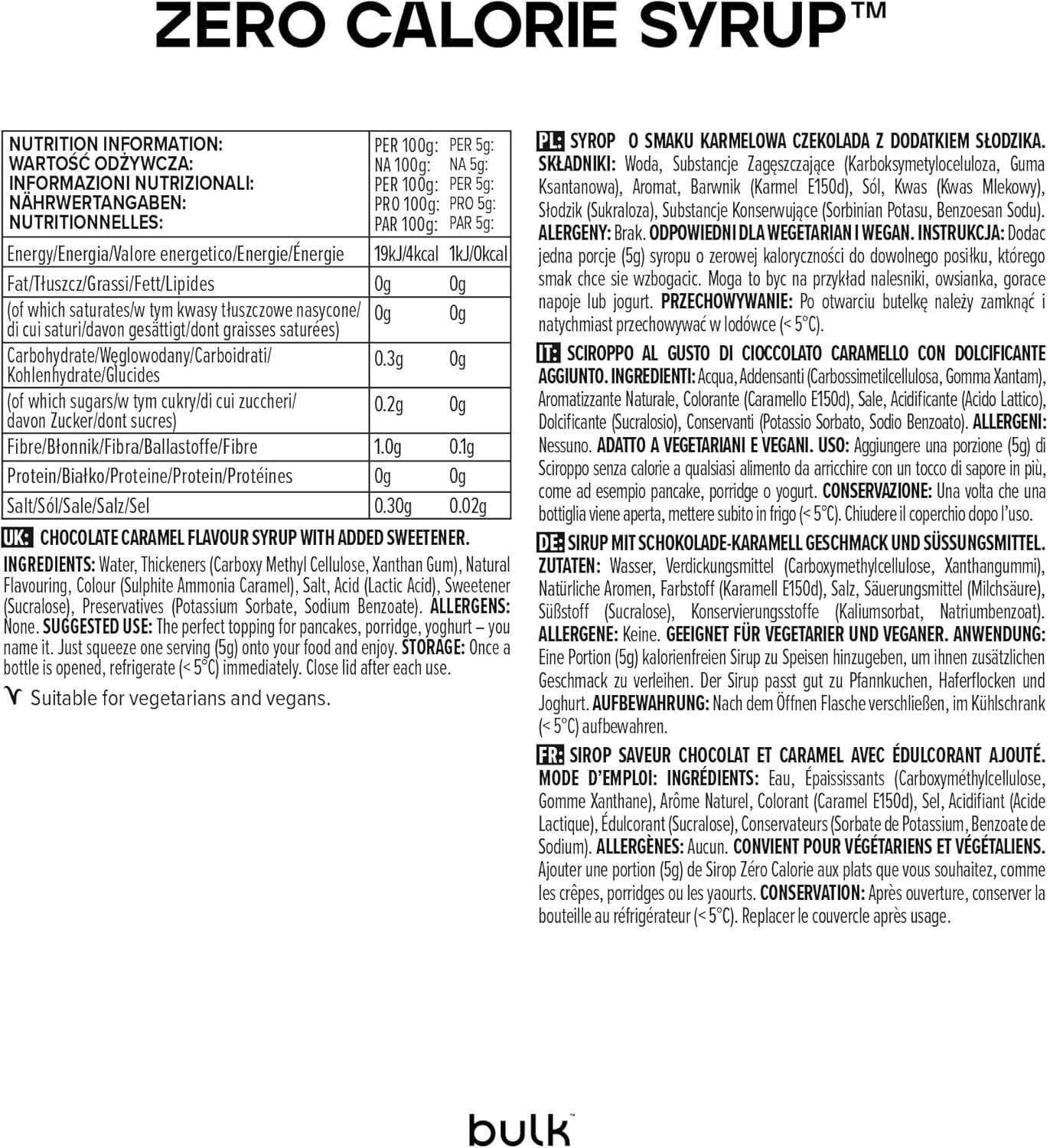 Bulk sirop fără zahăr, ciocolată caramel, 400 ml Indulcitori Naty Shop