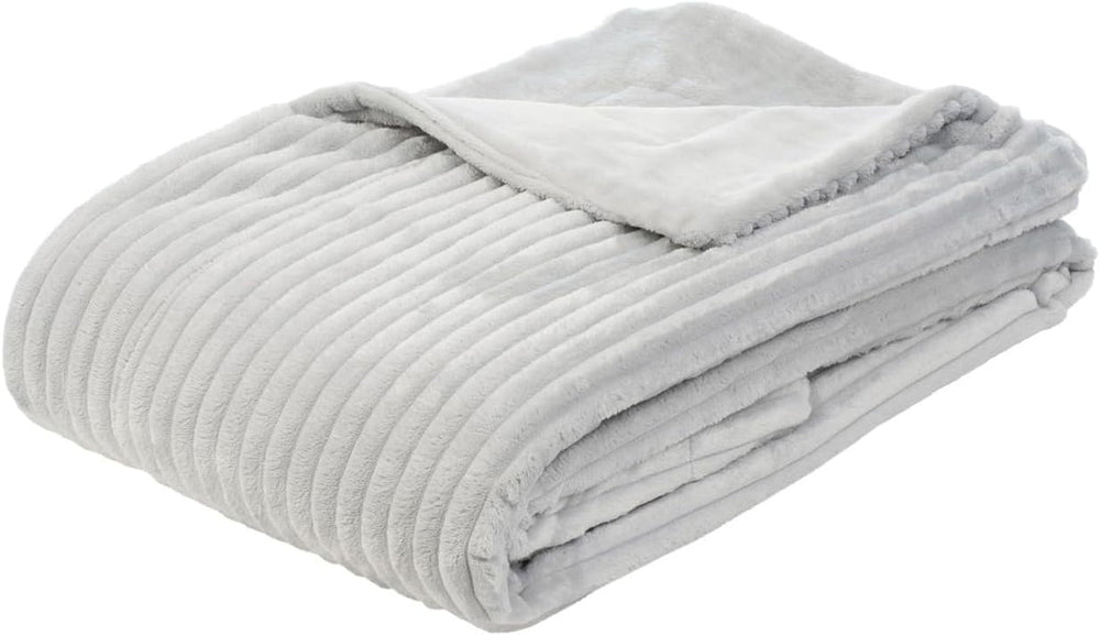 Gözze - Pătură confortabilă și moale în aspect corduroy, 1620G/bucata, 150 X 200 Cm - scorțișoară Paturi si Cuverturi Besuche den GÃ¶zze-Store argint