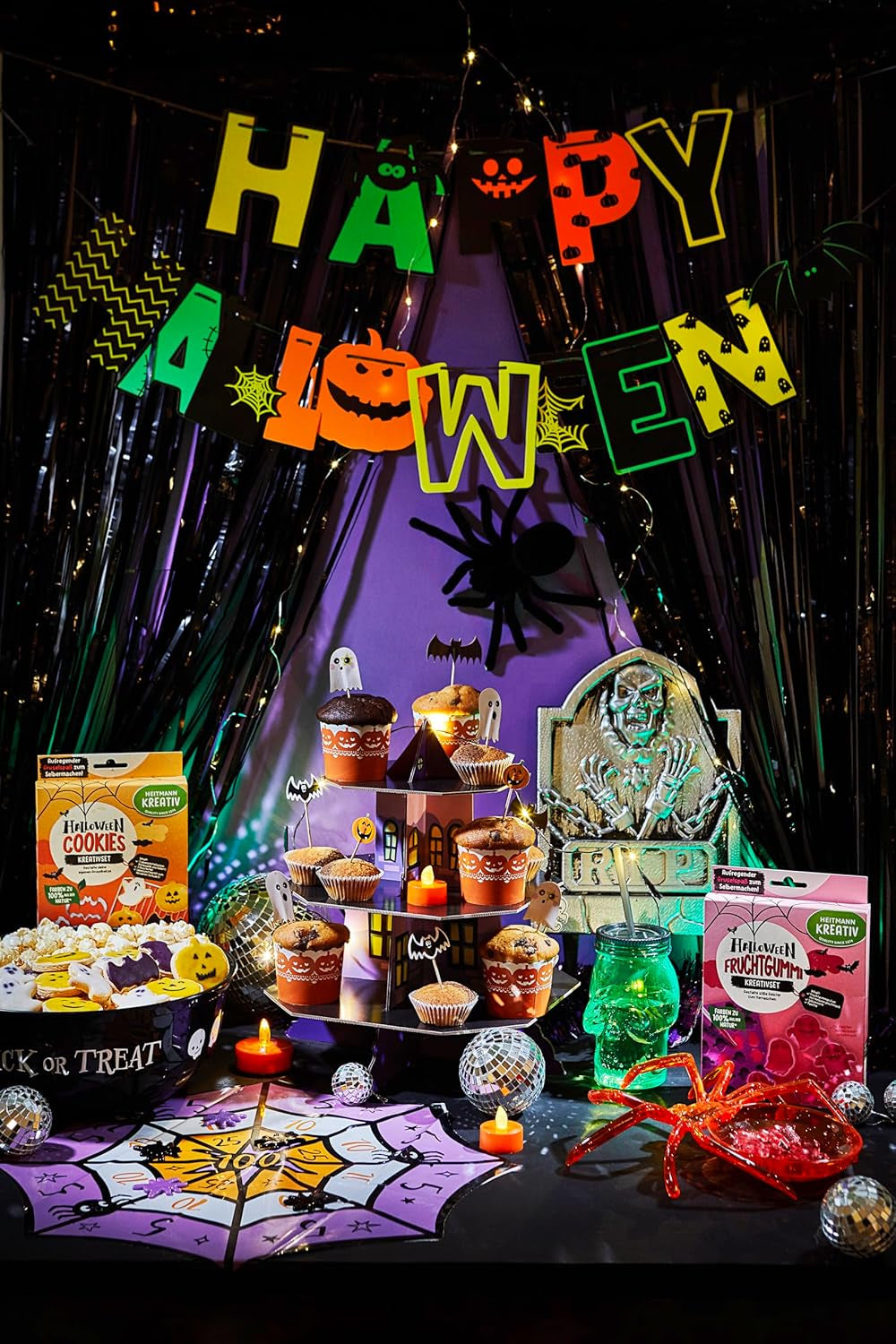 Set de rezervă pentru gumă de mestecat cu fructe de Halloween HEITMANN KREATIV - aromă de zmeură