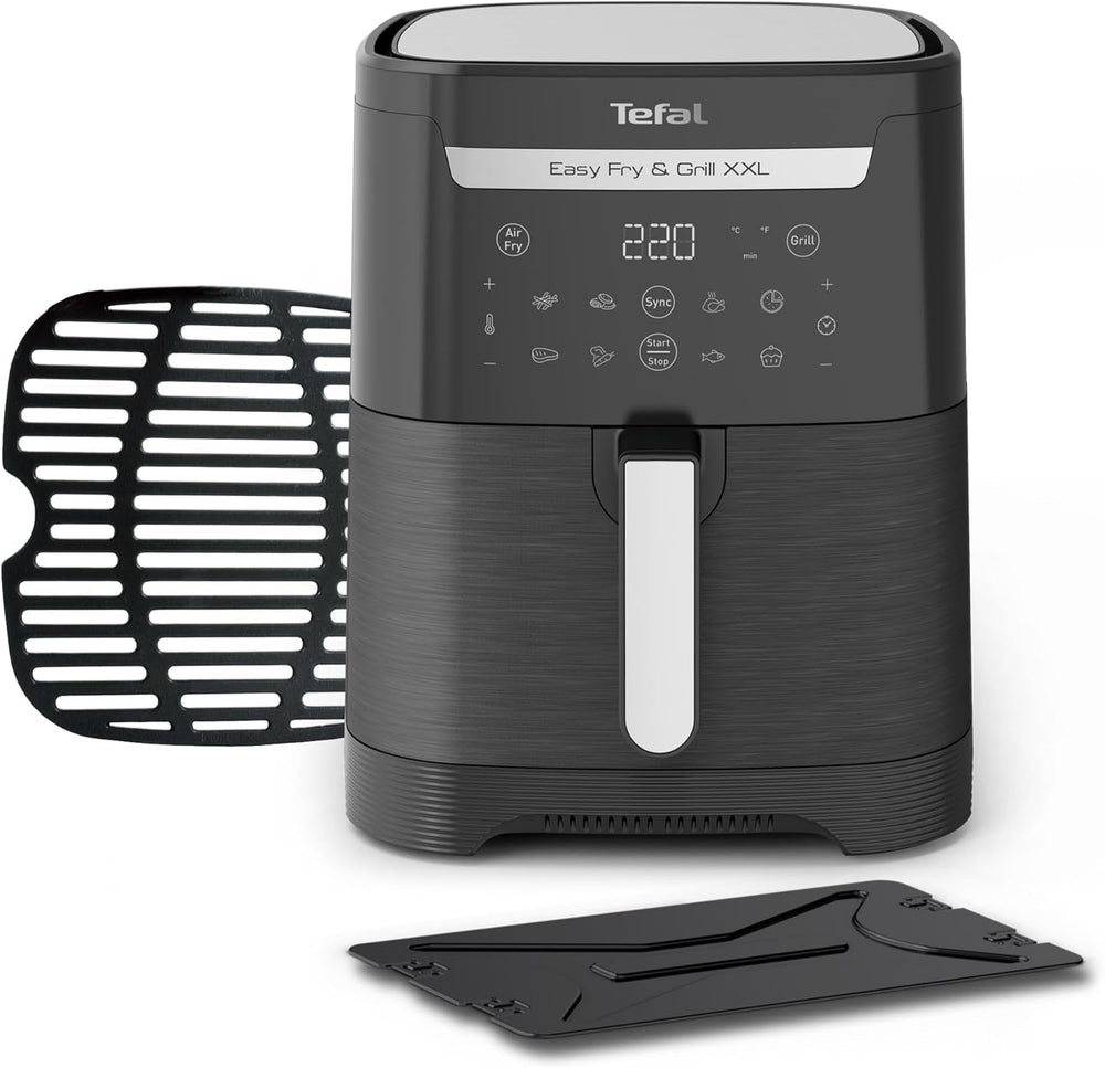 Tefal Easy Fry Max EY2458, 5 litri, Hot Air Fryer, 10 programe automate de gătit, ecran tactil digital Electrocasnice Naty Shop Negru Single - Fara fereastra 6,5L