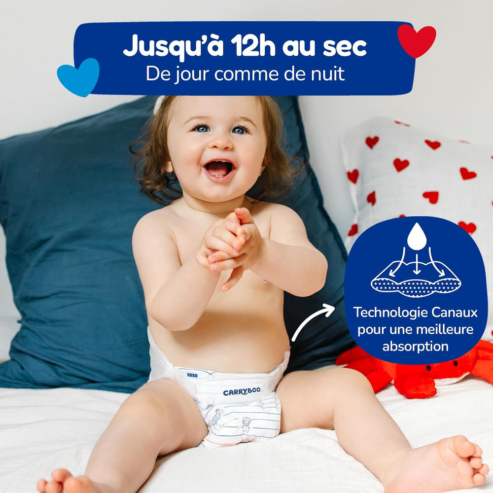 - Scutece mărimea 4+ (9-20 kg) – sănătoase și extrem de absorbante – etanșe 12 ore – fără substanțe nedorite – fabricate în Franța – preț accesibil – 126 de scutece de unică folosință