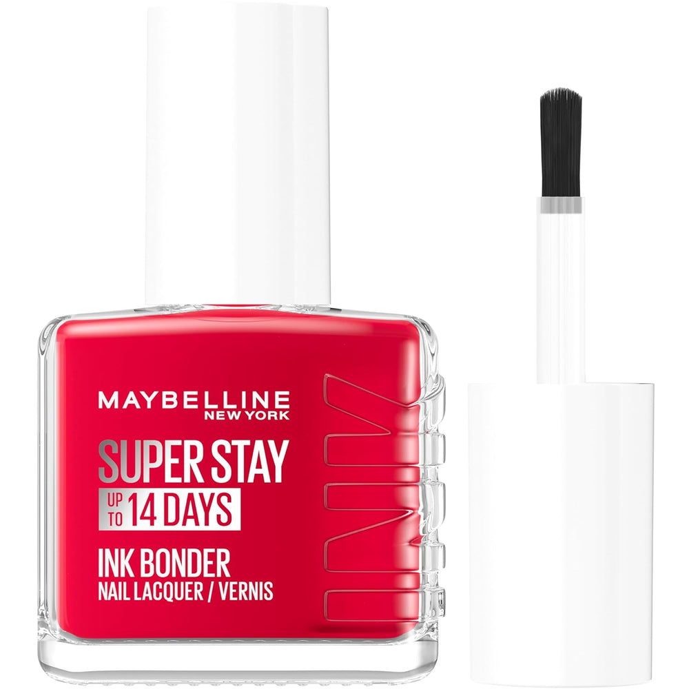 Oja Maybelline New York Super Stay Ink Bonder 008 Passionate Red – ojă de lungă durată pentru unghii puternice și culoare intensă, 12,3 ml