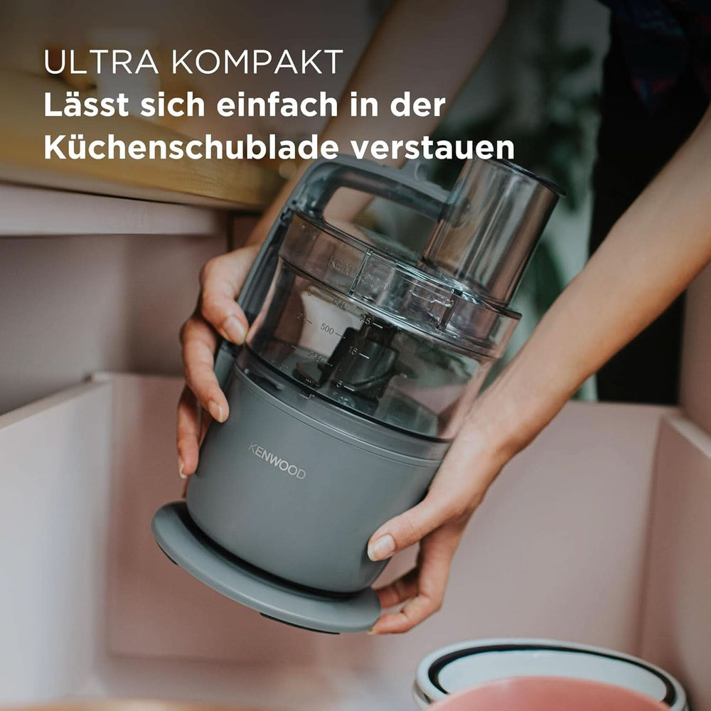 Kenwood Multipro Go FDP22.130GY, Kompakt-Küchenmaschine Nur 30Cm Hoch, Zum Schneiden, Reiben, Pürieren Und Teig Kneten, Express-Serve, 1,3 L Arbeitsbehälter, 650 W, Blau Mama si Copilul Naty Shop