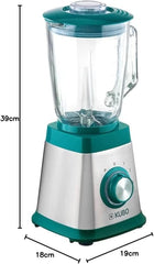 Mixer Aus Glas, 1000 W, 4 Geschwindigkeiten, 1,5 L, 6 Klingen Aus Edelstahl, Eiswürfelfunktion Bucatarie Naty Shop