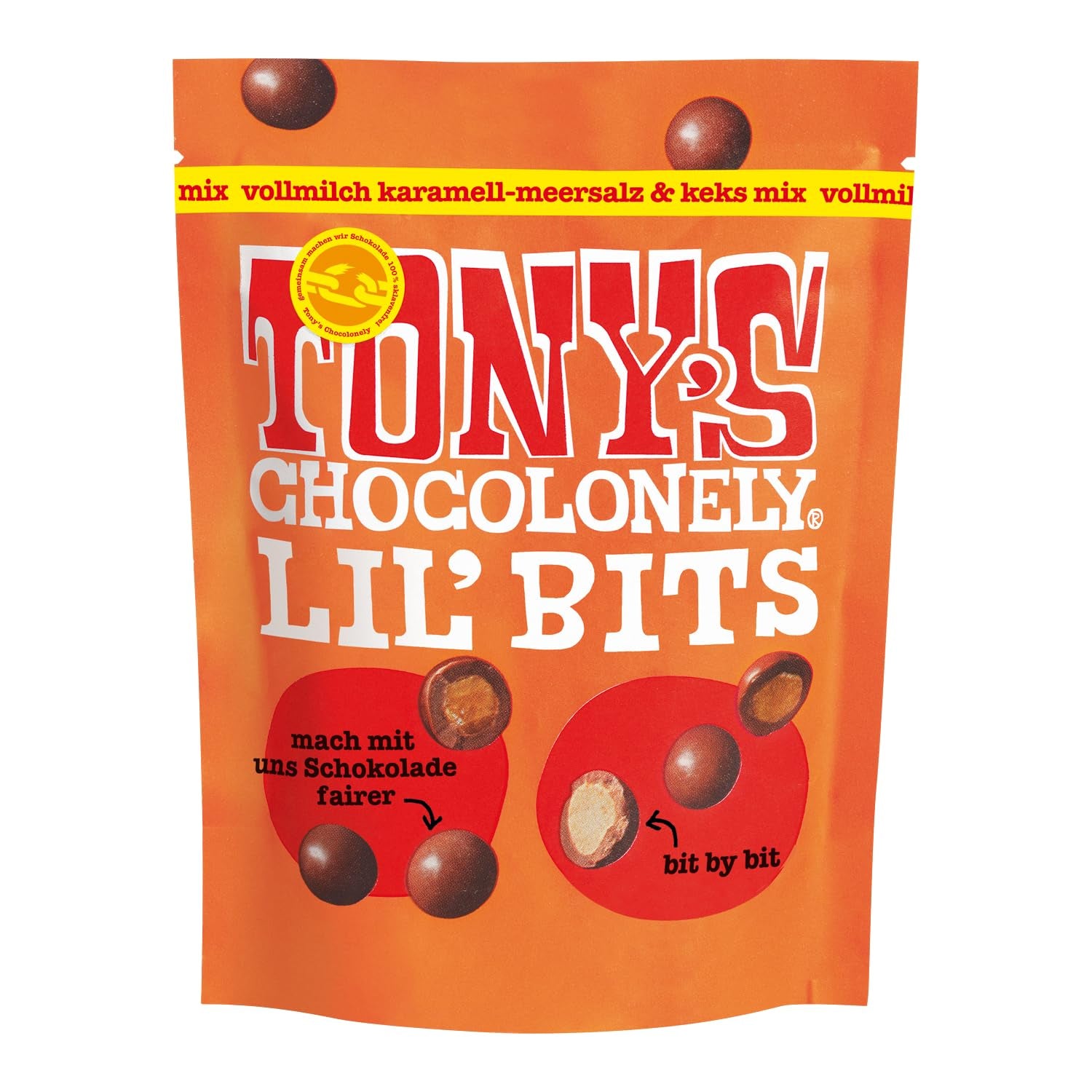 Lil'Bits, lapte integral caramel sare de mare și amestec de prăjituri, 120 grame Bomboane de Ciocolata Naty Shop