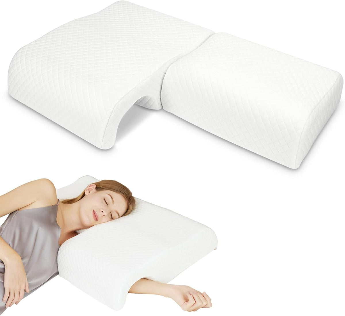 HOMCA Pernă din spumă de memorie pentru dormit, pernă de cuplu, pernă de braț, pernă confortabilă curbată respirabilă, pernă de presiune lentă de revenire pentru suportul lombar al brațului Perne ortopedice cervicale Naty Shop Titlu implicit