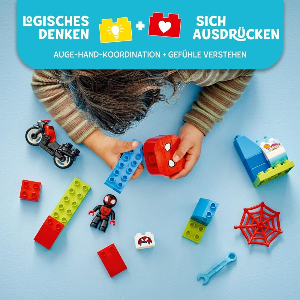 LEGO DUPLO Marvel Spins Motorcycle Adventure, Playset de fantezie pentru serialul TV Spidey și super prietenii săi, jucărie educativă de construit și reconstruit pentru copiii de 2 ani și peste 10424 Seturi de constructie Besuche den LEGO-Store