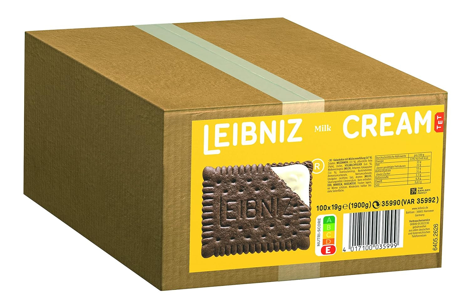 Biscuiți cu unt LEIBNIZ Original - Pachet mare de 3 biscuiți cu unt ambalați individual (96 x 15 g)