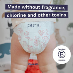 Chiloți ecologici, mărimea 7 (17 kg+), 16 bucăți, lenjerie intimă de unică folosință pentru piele sensibilă și alergică, fără parfum, extragere laterală